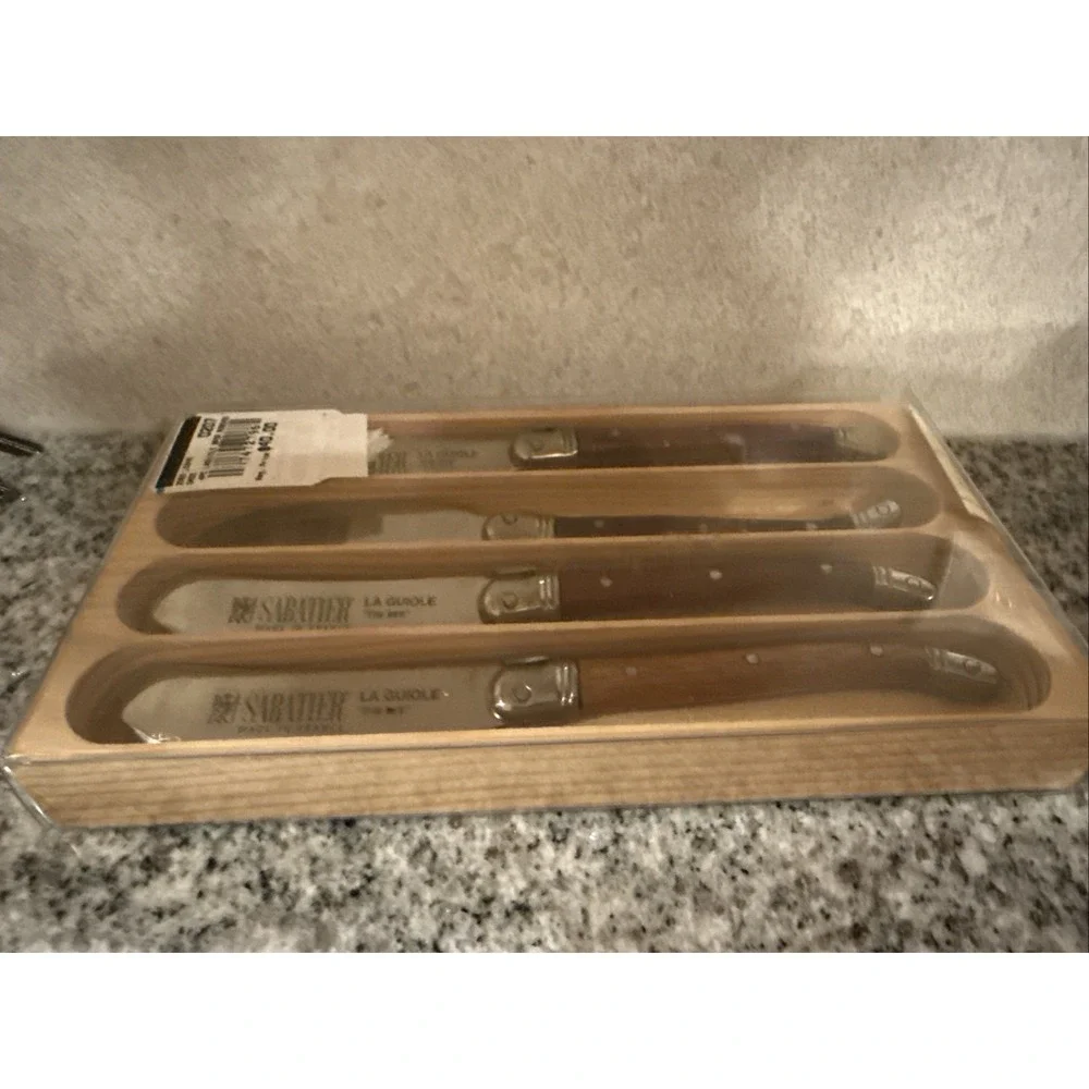 Sabatier French Set of 4 La Guiole Spreader Knives Rosewood Handle NWT